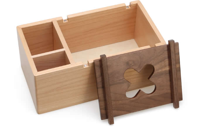   Wooden Multi-Function Tissue Box Cover Desktop Remote Control Holder Storage Box