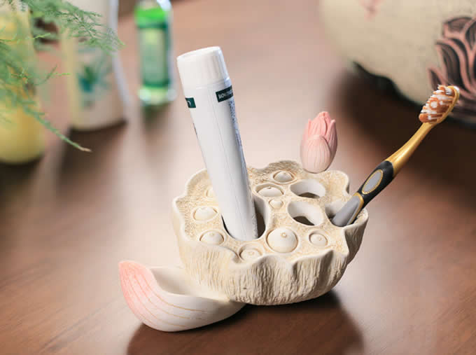  Lotus Seedpod Toothbrush Toothpaste Stand Holder  