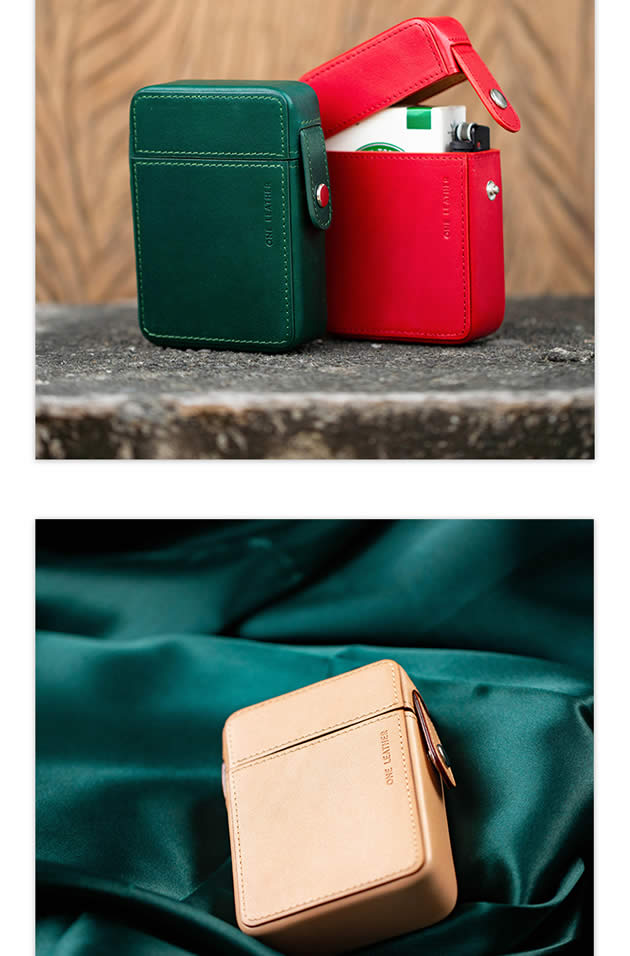 Exquisite luxury Genuine Cowhide Cigarette Case Can Put Lighter