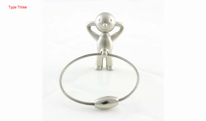 3pcs/Set  Little Boy  Keyring Keychain Silver