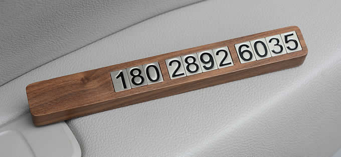  Black Walnut Wood Car Phone Number Card Plate Temporary Parking Card