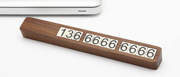  Black Walnut Wood Car Phone Number Card Plate Temporary Parking Card