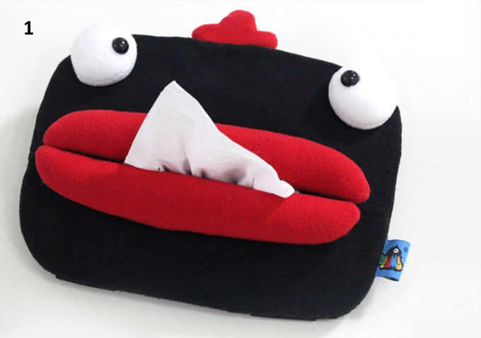 Car Sun Visor Plush Monster Tissue Box