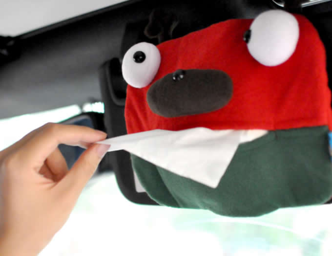 Car Sun Visor Plush Monster Tissue Box