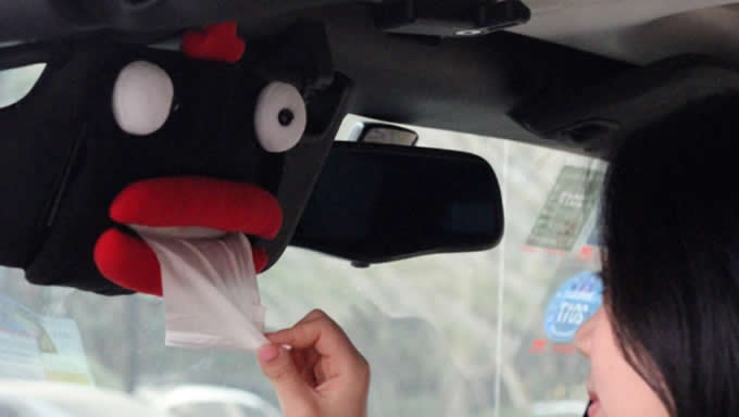 Car Sun Visor Plush Monster Tissue Box