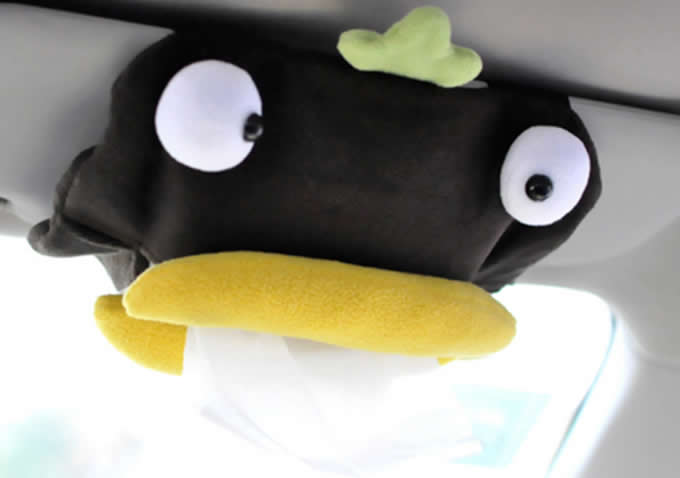 Car Sun Visor Plush Monster Tissue Box