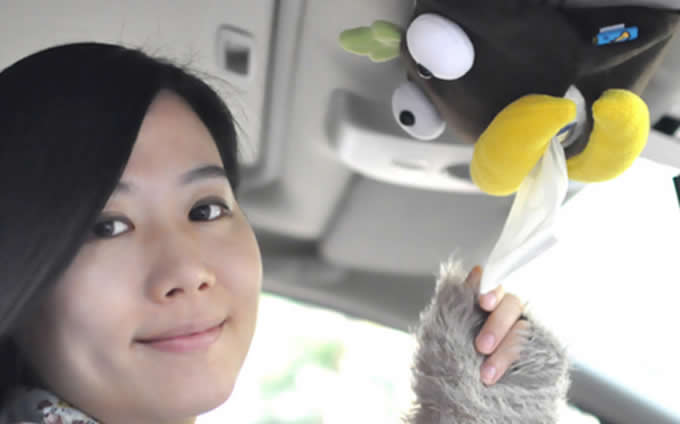 Car Sun Visor Plush Monster Tissue Box