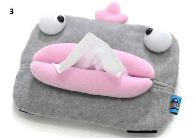 Car Sun Visor Plush Monster Tissue Box