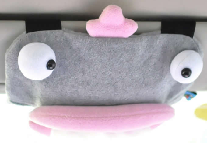 Car Sun Visor Plush Monster Tissue Box