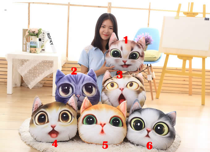  Cat Head Shape Pillow Back Cushion 