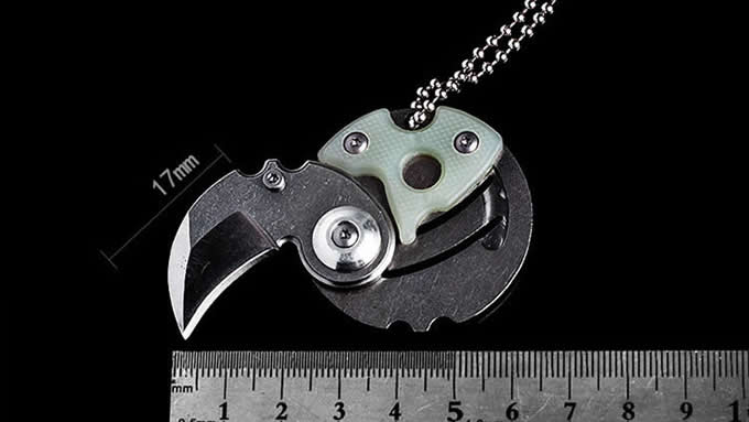 Creative Coin-shape Mini EDC Folding Pocket Keychain Knife with Hanging Chain 