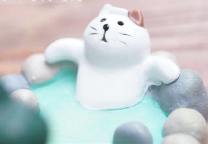 Cute Cat SPA  Desk Business Card Holder Cell Phone Holder