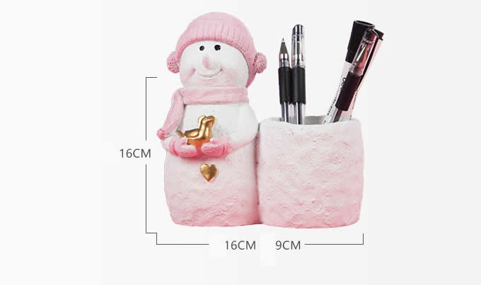  Cute Snowman Pen Pencil Holder Desk Decoration Accessories 