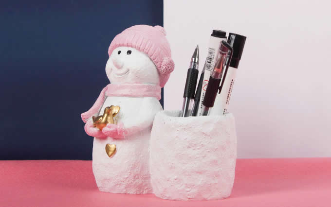  Cute Snowman Pen Pencil Holder Desk Decoration Accessories 