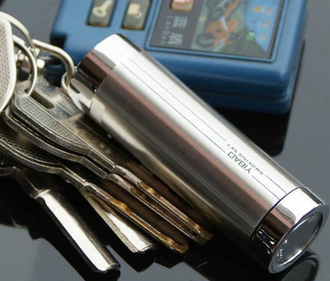   Cylinder Portable Pocket Ashtray  with Keychain  