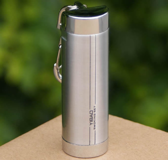  Cylinder Portable Pocket Ashtray  with Keychain  