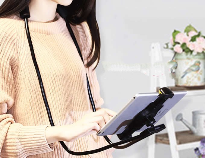 DIY Free Rotating Flexible Hang Neck Universal Mobile Phone Ipad Stand