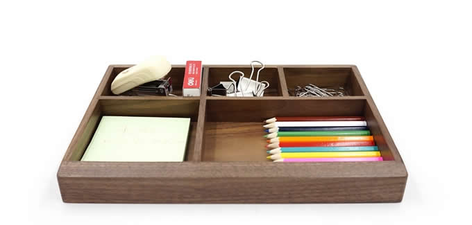  Wooden Drawer Tray Desk Stationery Organizer Storage Box Business Card Holder Key Container  