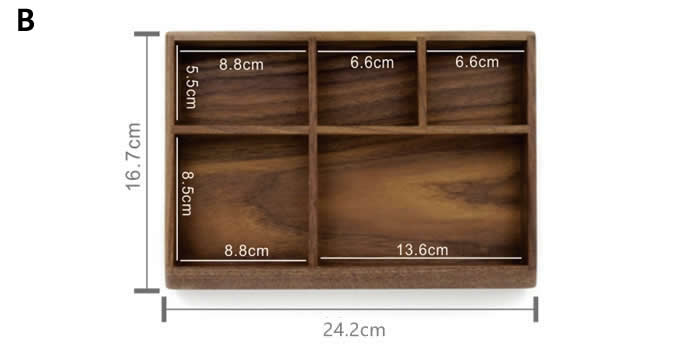  Wooden Drawer Tray Desk Stationery Organizer Storage Box Business Card Holder Key Container  