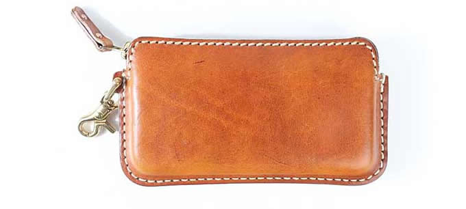 Genuine Leather Zipper Clutch Wallet  Credit Card Phone Holder Hand Purse