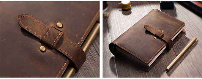 Handmade Genuine Leather A6 Size Loose-leaf Notebook