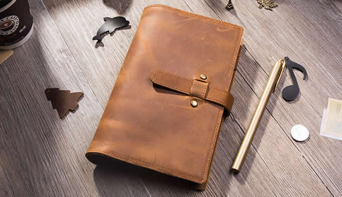 Handmade Genuine Leather A6 Size Loose-leaf Notebook