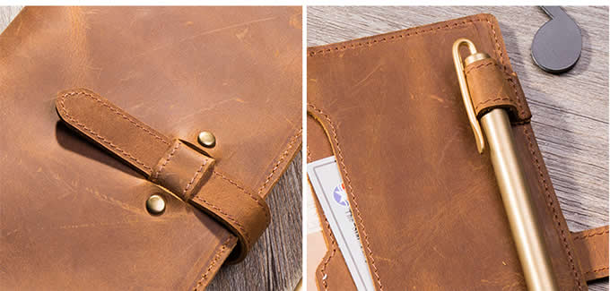 Handmade Genuine Leather A6 Size Loose-leaf Notebook
