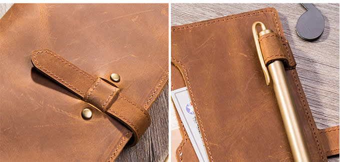 Handmade Genuine Leather A6 Size Loose-leaf Notebook