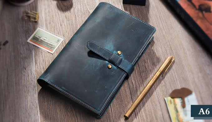 Handmade Genuine Leather A6 Size Loose-leaf Notebook