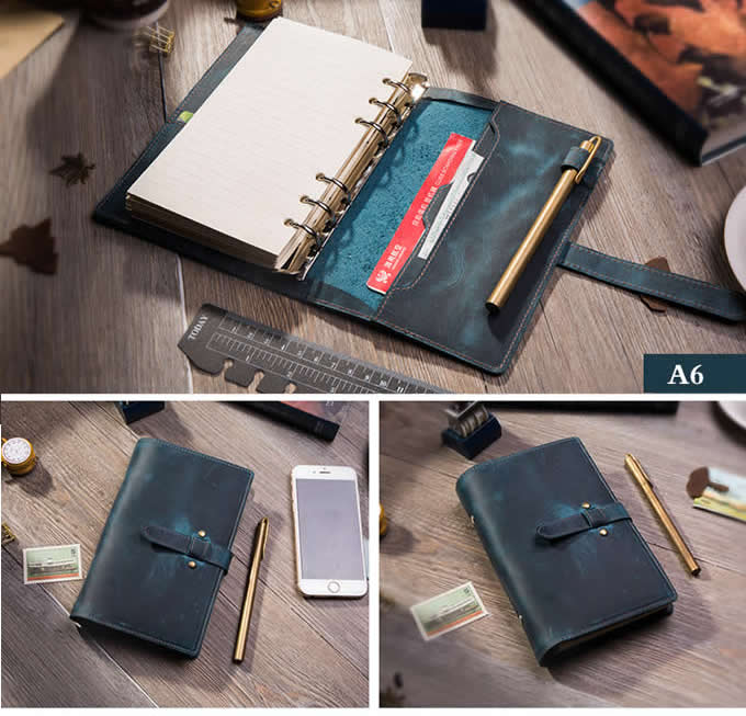 Handmade Genuine Leather A6 Size Loose-leaf Notebook