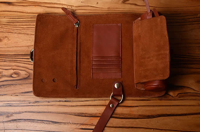 Handmade Leather Wallet Roll Up Case Pencil Pen Case Pencil Case