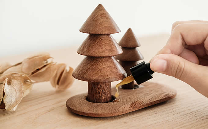 Handmade Wooden Christmas Tree Aroma Essential Oil Diffuser 
