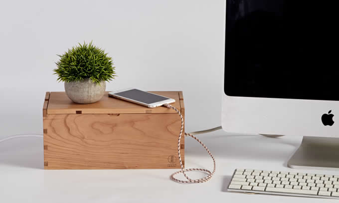 Handmade Wooden Cord - Cable Management Box