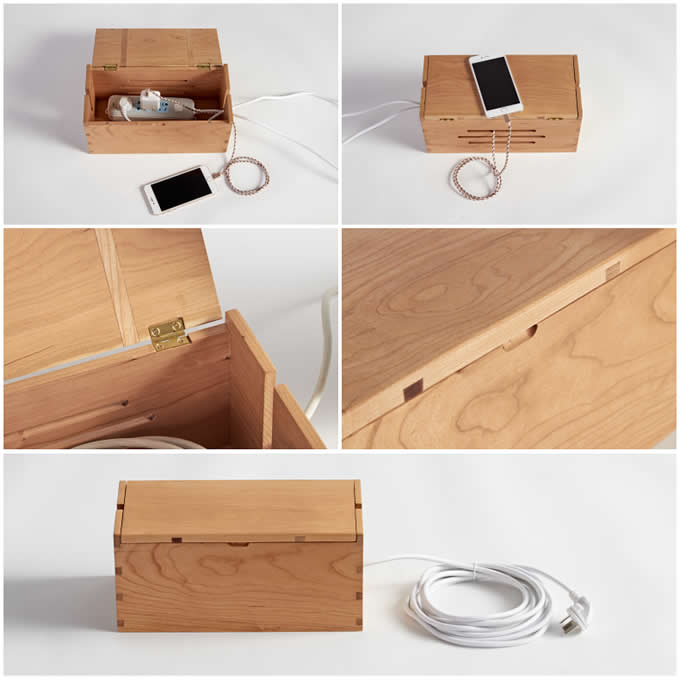 Handmade Wooden Cord - Cable Management Box