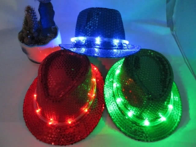 LED Lighted Glow Fedora Hat