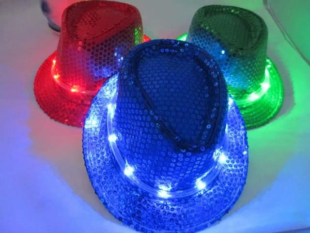LED Lighted Glow Fedora Hat