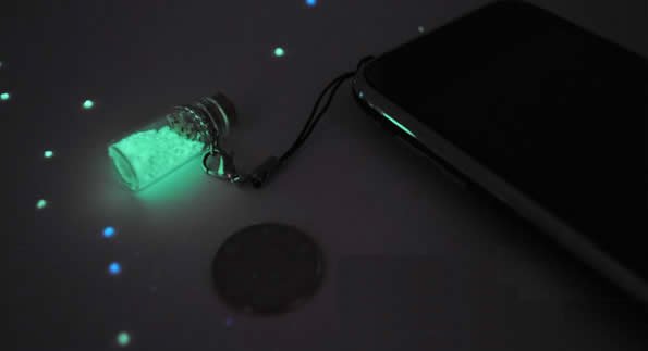 Luminous Star Sand from Secret Beach of Okinawa Mobile Phone Strap- Set of 2