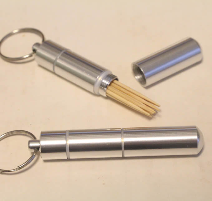  Metal Toothpick Holder With Key Ring 