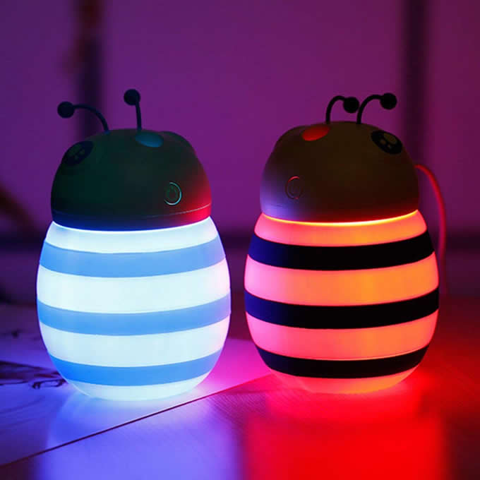 Mini Bee Portable Air Humidifier Night Light  