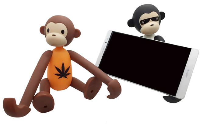 Portable Long Arm Monkey Desk Business Card Holder Cell Phone Holder