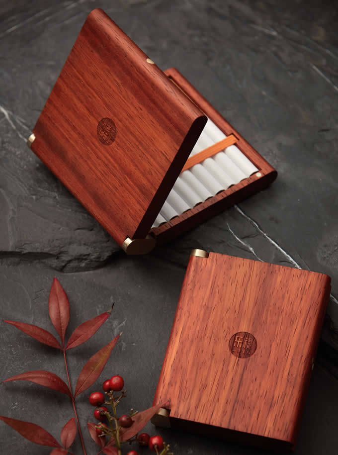 Portable Wooden Cigarette Case Box
