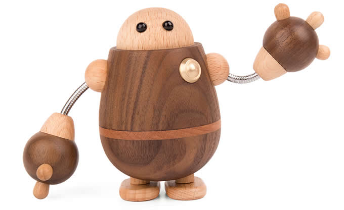 Robot Wooden Music Box