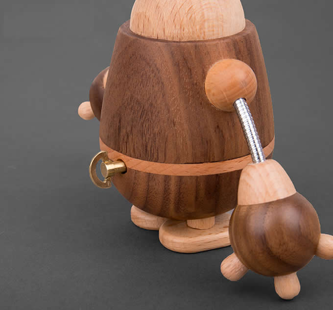 Robot Wooden Music Box