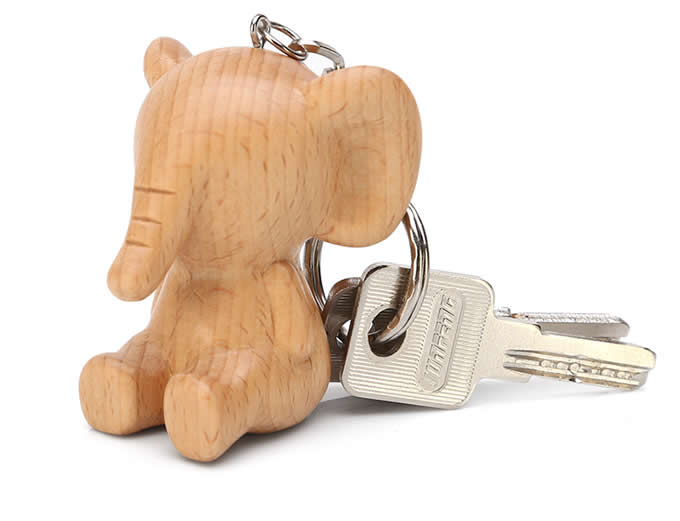  Wood Animal Keyring Keychain 