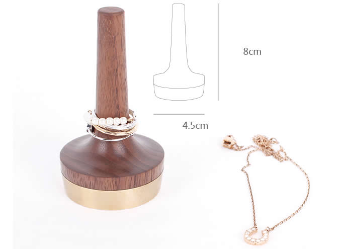  Customize Logo/Name  Wood Ring Jewelry Display Holder Stand 