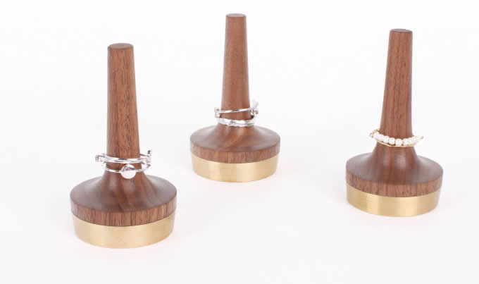  Customize Logo/Name  Wood Ring Jewelry Display Holder Stand 