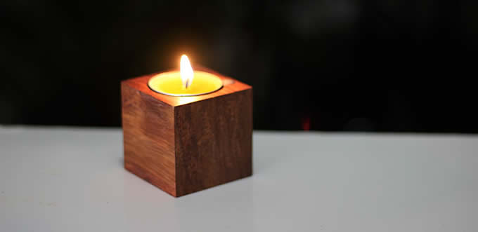 Wooden Candle Holder Set of 5