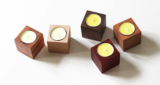 Wooden Candle Holder Set of 5