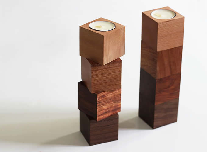 Wooden Candle Holder Set of 5