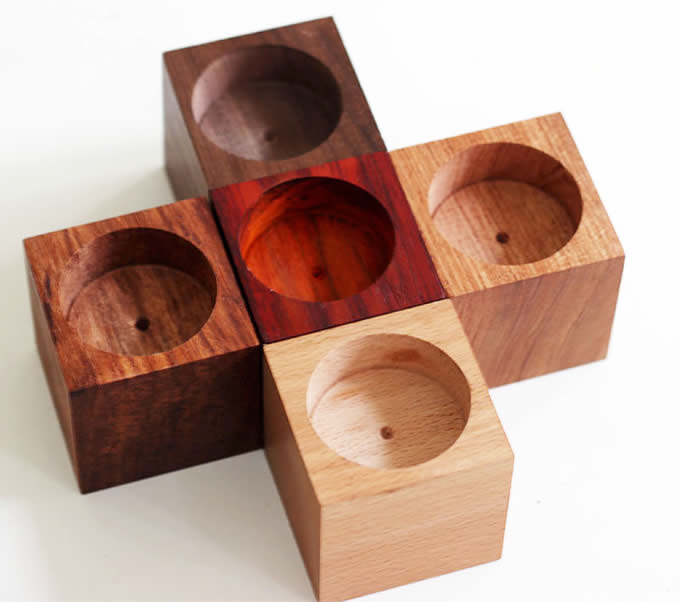 Wooden Candle Holder Set of 5